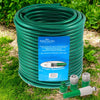 50m Garden Hose Pipe + 5pc Fittings 164ft Reinforced Braided Watering Hosepipe