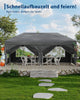 3x6m Heavy Duty Gazebo Marquee Canopy Outdoor Garden Party Wedding Tent Grey UK