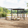 3 x 2.8m Pergola with Retractable Roof & Hollow Shade Garden Canopy Patio Gazebo