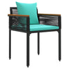 Outdoor Furniture Set Black and Turquoise Poly Rattan