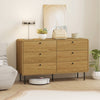 Bedroom Chest of Drawers, Modern 6 Drawer Dresser, Oak
