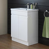 Bathroom Cabinet Vanity Unit Sink Basin Storage White Gloss Ceramic 60cm