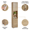 Tall Bathroom Cabinet, Oak Wood Effect Bathroom Tallboy Storage Unit,