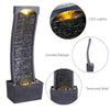 Garden Water Feature Outdoor LED Fountain Curved Waterfall Grey Teamson