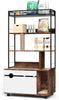 Hidden Litter Box Enclosure with Storage Rack & Cat Scratching Post Wood 4-Tier