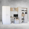 Macius Kids Bedroom Set – Wardrobe, Desk, Bookcase & Storage Shelf White