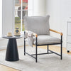 Single Accent Chair with Metal Frame Wide Seat Corduroy Armchair Living Room