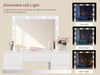 WOLTU Dressing Table w/ Led Lights Mirror 7 Drawers Multi-Socket Makeup Desk
