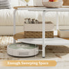 80cm Circle Tea Table Wooden Accent Table with Metal Frame