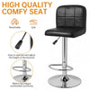 Black Faux Leather Bar Stools Set of 2, Height Adjustable Swivel for Kitchen UK