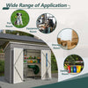 Garden Shed Pent Roof 4X8FT Metal Free Foundation Base Storage House Grey
