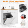 Kitchen Tilt-Out Trash Cabinet with 2 Drawers and Adjustable Shelves-White