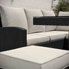 8 Seater Black Rattan Corner Garden Dining Set with Firepit Table FTR187