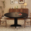 47in Round Dining Table for 4‑6,Farmhouse Kitchen Table with Sturdy Wooden Top
