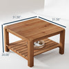 Solid Wood Square Coffee Table, 31.5-Inch Modern Center Table for Living Room