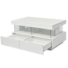 High Gloss LED Coffee Table With Storage 2 Drawers Modern Living Room Furniture
