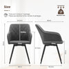 2 Swivel Faux Leather Dining Chairs Rotatable Metal Legs Kitchen Chairs Modern