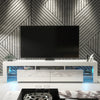 Modern 200cm TV Unit Cabinet Stand | White High Gloss Doors | Free LED Lights