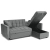 Milo Grey Corner Sofa Bed with Storage Velvet Pull Out Bed Left or Right Chaise
