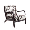 Black and White Spots Velvet Upholstered Armchair Modern Wooden Frame Tub Chair