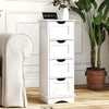 4-Drawer Bathroom Cabinet Narrow Floor Standing Cabinet White