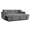 Milo Grey Corner Sofa Bed with Storage Velvet Pull Out Bed Left or Right Chaise