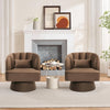 360° Swivel Accent Chair Upholstered Barrel Chair w/Striped Backrest Living Room