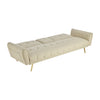 Sofa Bed 3 Seater Faux Leather Click Clack Couch Cup Holders Grey Cream Black