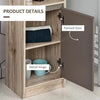 Tall Bathroom Cabinet, Oak Wood Effect Bathroom Tallboy Storage Unit,