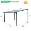 Aluminium Lean-To Gazebo, Wall-Mounted Hardtop Roof Pergola for Garden & Patio
