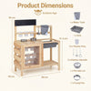 Honey Joy Mud Kitchen for Kids Outdoor Pretend Play Kitchen with Stoves