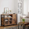 Large Industrial Glass Fronted Sideboard Storage Buffet Cabinet Kitchen Cupboard
