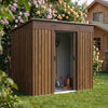 4 x 8FT Garden Shed Metal Steel Pent Roof Outdoor Storage Shed Free Foundation