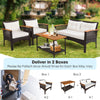 4 Pcs Outdoor Patio Furniture Set PE Rattan Patio Conversation Set