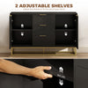 Sideboard Storage Cabinet with Adjustable Shelves, Black