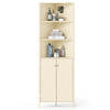 172CM Tall Corner Modern Corner Storage Cabinet with Shelves and Fluted Doors