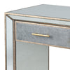 Elegant Mirrored Console Table with 2 Drawers Grey Vintage Glam Dressing Desk
