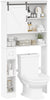 Over The Toilet Bathroom Storage Cabinet Wooden Organizer w/Shelves Sliding Door