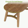 120CM Solid Wood Oval Coffee Table Modern Accent Center Table for Living Room