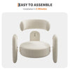 Oversized Chenille Barrel Accent Chair,Modern Round Armchair w/ Curved Backrest