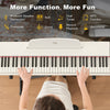 ♬Mustar 88 Key Semi Weighted Digital Piano Portable Keyboard Stool Chair