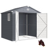 8 x 6ft Garden Shed Storage w/ Foundation Kit, Vents, Grey