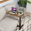 Mobile Tilting Overbed Bedside Desk Adjustable Laptop Cart with Embedded Wheels