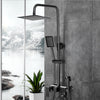 Exposed Shower Taps Mixer Valve Black Bathroom Square Twin Head Bar Shower Set