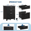 Mobile Filing Cabinet, File Cabinet with 3 Drawers Lockable Documents Storage