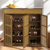 Large Shoe Cabinet 3 Door 1 Drawer Footwear Stand Rack Wood Sideboard Unit