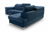 Corner Sofa Bed Storage Sleep Function Velvet Easy Clean Fabric New MADRYT