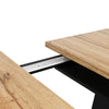 Extendable Dining Table with Marble Pattern Console Table with Cross-leg