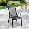Stackable Garden Chairs Set of 4 Outdoor Patio Furniture Weather-Resistant Black