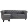 Hertford Faux Leather L Shaped Corner Sofa In Dark Grey